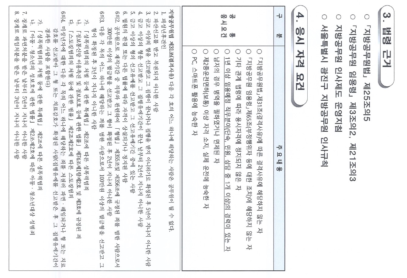 법적근거 및 응시자격요건